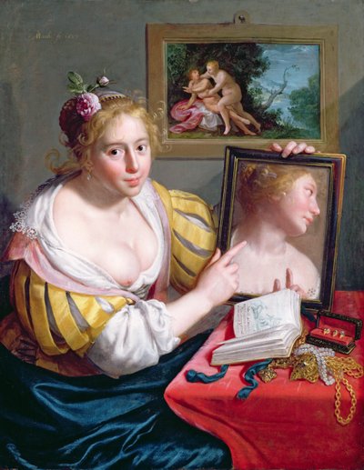 Girl with a Mirror, an Allegory of Profane Love, 1627 by Paulus Moreelse